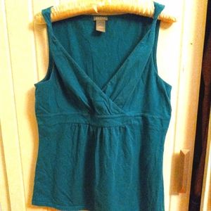 Ann Taylor surplice tank with twist straps